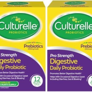 Culturelle Pro Strength Daily Probiotic, Digestive Capsules, Naturally Sourced Probiotic Strain Proven to Support Digestive & Immune Health, Gluten & Soy Free, 4 Month Supply, 60 Count (Pack of 2)