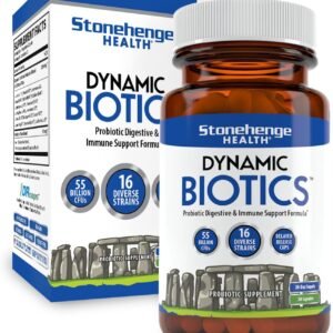 Stonehenge Health Probiotics 55 Billion CFU - 16 Strains, Prebiotic, Synbiotics Dynamic Biotics - Lactobacillus Acidophilus, Delayed Release, Shelf Stable, Non-GMO Gluten Free Veggie Capsule