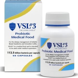 VSL#3 Probiotics for Digestive Health, Probiotic Capsules, Medical Food for Gut Health Support in Women & Men, High Potency, Multi-Strain, Live Refrigerated Probiotics, 112.5 Billion CFUs, 60 Pack